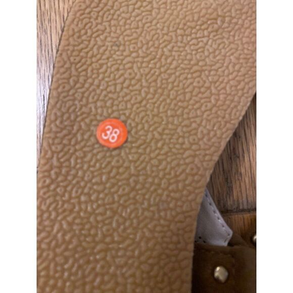 Brown Suede Women Sandals Adjustable Ankle Strap Summer Footwear Casual Flats 38 - Picture 5 of 6